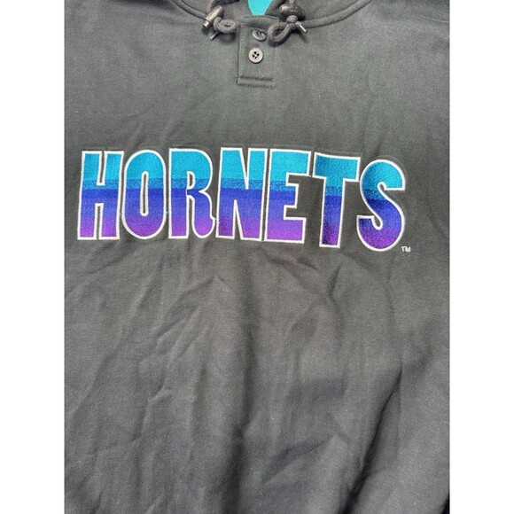 VTG Charlotte Hornets Starter Hoodie NWT XL Embroidered 90s NBA Fleece Sweatshir - Picture 2 of 7